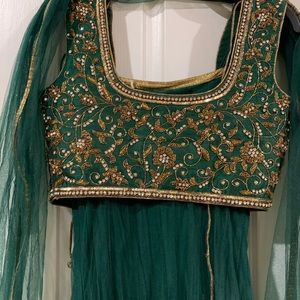 Stunning Indian dress with gold embroidered jacket